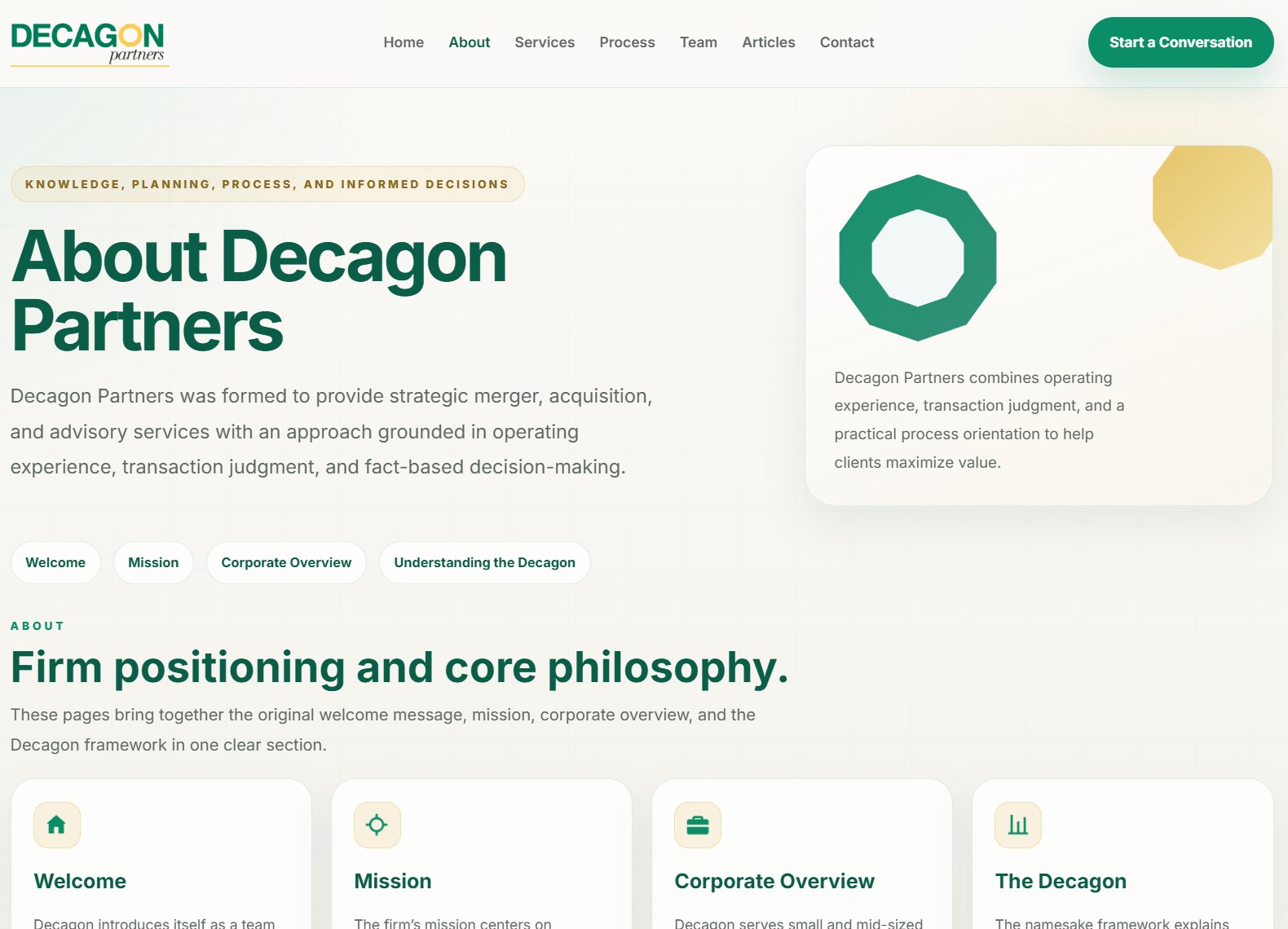 Decagon Partners project screenshot